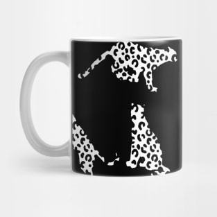 Black and White Leopard Silhouettes Mug